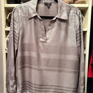 Current Air Shimmery Long Sleeve Collared Shirt